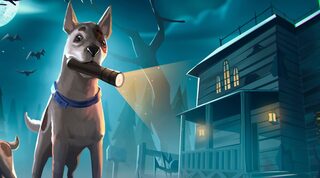 Two puppies in Haunted Paws