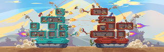 Tower Tanks cooperative multi-level armored vehicle artwork