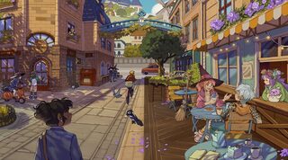 Witchbrook pixel art life simulation scene