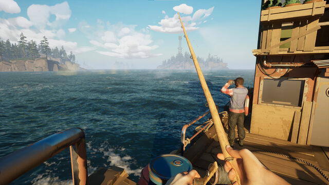 Last Harbor gameplay showing the boating survival world