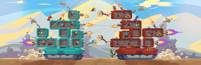 Tower Tanks cooperative multi-level armored vehicle artwork
