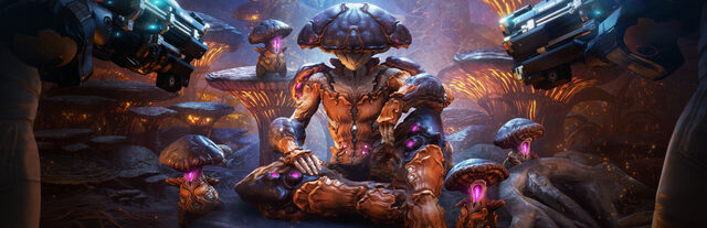 Warframe science fiction action artwork